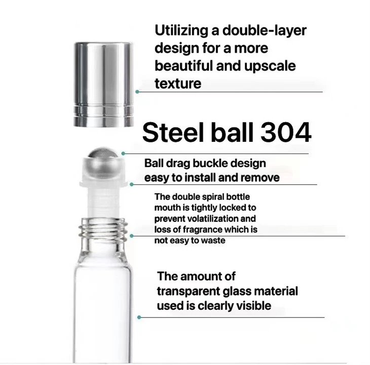 Customized Roll On Bottle 10ml Glass Roll On Bottle